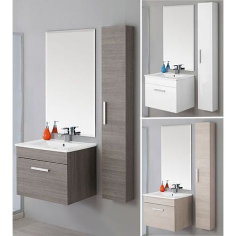 Bagno Italia Mobile Bagno sospeso 60 cm rovere scuro arredo con colonna abbinata omaggio Mobili con anta (1/2)