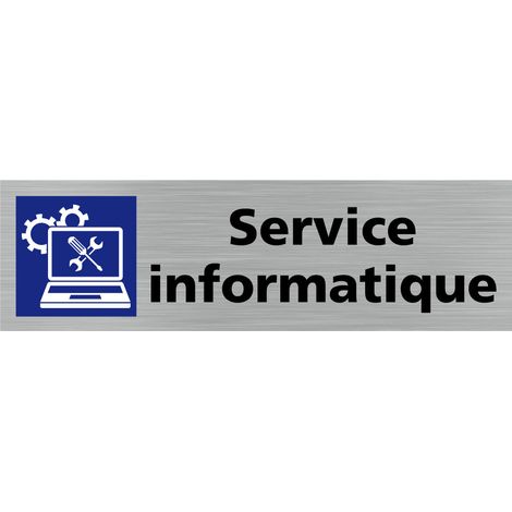 Pictogramme SERVICE INFORMATIQUE (Q0376).- Plaque aluminium brossé - (1/5)