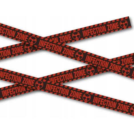 Nastro di avvertimento della polizia Zona di infezione Zombie Halloween Horror 6m (1/2)