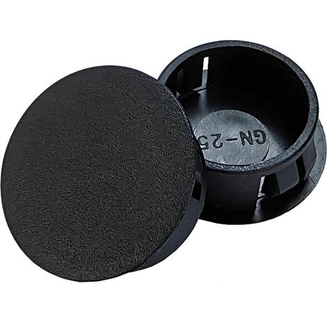 Lot de 3 Bouchons à Boutons en Plastique -80mm - Capuchons Ronds à Clipser pour Trou de Meubles - pour Armoire, Bureau, Table, Chaise, Armoire - Noir (1/5)