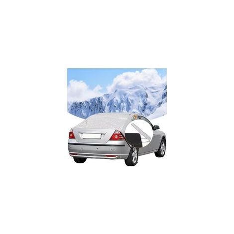Housse de pare brise de voiture, 140 x 80 cm, protection contre la neige, la neige, le soleil avec 2 crochets élastiques, 4 aimants, housse de protection contre le givre pour camion, SUV