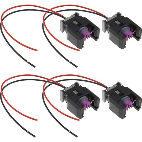 Lot de 4 connecteurs électriques pour injecteur diesel de voiture 13816706 compatibles avec les pièces de voiture Sprinter étanches 2 broches 15 cm (1/5)