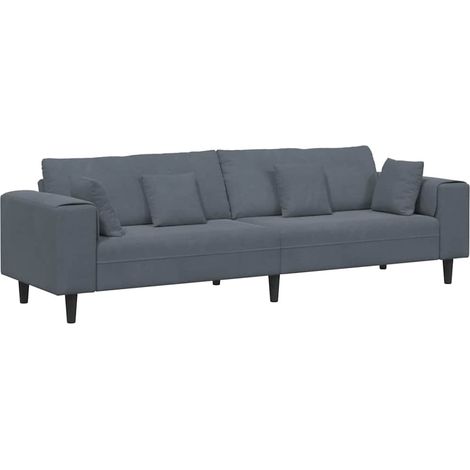 Canapé  Sofa Gris foncé 250 x 77 x 76 cm Velours (1/5)