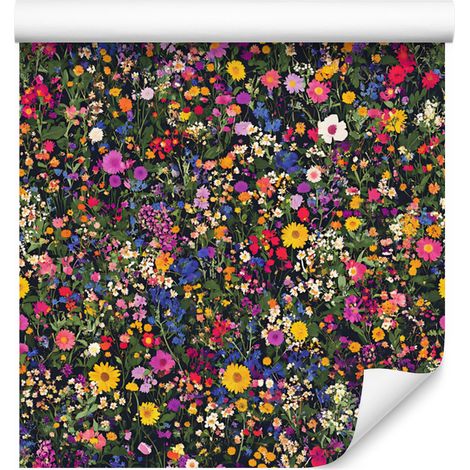 Papel pintado Flores Silvestres en tonos marrón, oliva y ocre para salón y dormitorio, 50x1000 cm. (1/5)