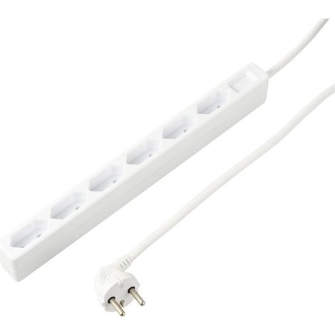 Sygonix SY-5775150 Steckdosenleiste 6fach Weiß Eurostecker 1 St. (1/5)