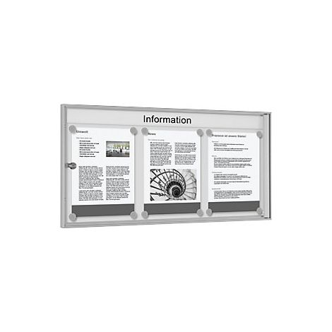 Vitrina económica  blanco grisáceo  formato apaisado  para 3 x (1/4)