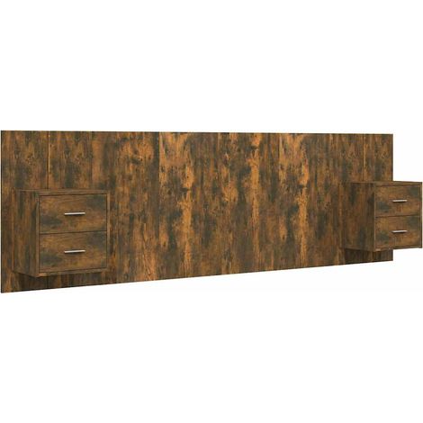 Maison Exclusive - Cabecero de cama y mesitas madera contrachapad (1/5)