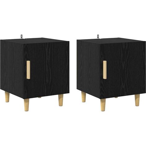 Maison Exclusive - Armadio da Notte 2 pcs Rovere Nero 40 x 40 x 50 cm (1/5)