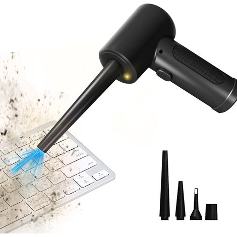 Electric dust fan Air Duster, 50,000 rpm, mini electric air vacuum cleaner for car keyboards and laptops with 4 nozzles (1/5)