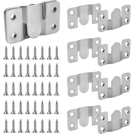 A set of 8 stainless steel hooks, suitable for picture frames, mirrors and furniture fixings. (1/5)