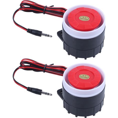 2 sirenas de alarma con cable para sistema de alarma de seguridad doméstica, 120 dB, 12 V. (1/4)