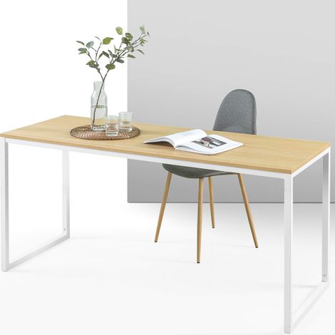 ZINUS Jennifer 160 cm Scrivania per laptop  Scrivania per studio home office  Facile da montare  Telaio in metallo  Naturale