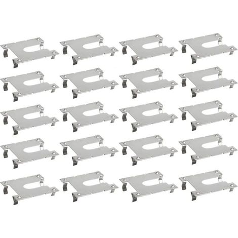 Lntyq Lot de 20 clips de mise à la terre pour panneaux solaires PV en acier inoxydable (1/5)
