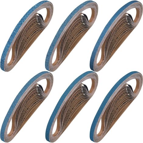 Bandes Abrasives 9 x 533 mm, 40 Pièces Bandes Abrasives Grain 40/60/80/120/240/400 pour Ponceuse à Bande pour Métal Bois