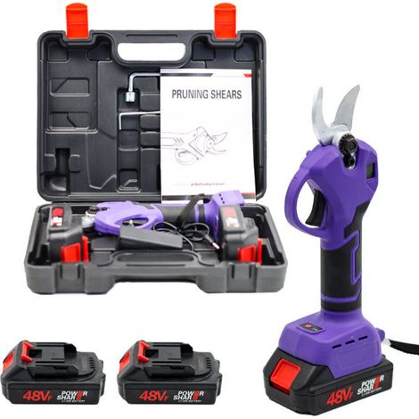 Podadora Eléctrica Inalámbrica, Podadora Eléctrica, Podadora Eléctrica con Pantalla y 2 Baterías de 2.0 Ah para Podar, Jardinería, Árboles Frutales y Viñedos (1/4)