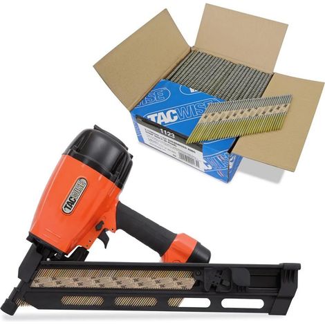 Tacwise KDH90V 2nd Fix Angled Strip Pneumatic Nail Gun Nailer + 2200 Ring Nails (1/5)