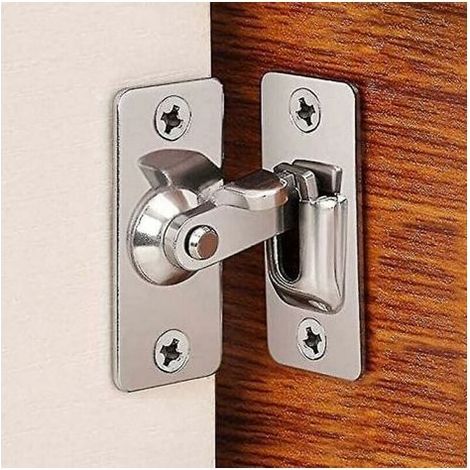 Serrure pour porte coulissante à manille angle droit 90 degrés en acier inoxydable 304, à installer par perçage, pour fixation de porte coulissante intérieure ou extérieure (1/5)