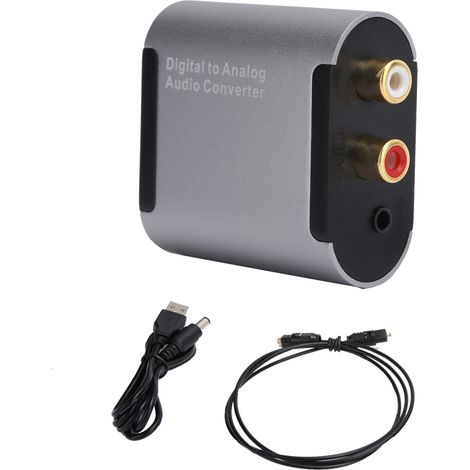 Adaptateur audio numérique-analogique L/R pour convertisseur Toslink vers jack 3,5 mm avec câble à fibre optique (1/5)