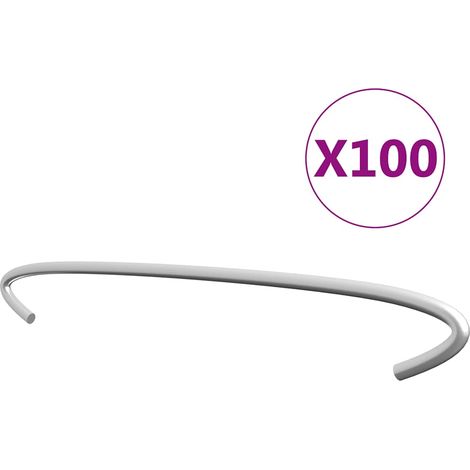 Ganchos de gaviones 100 unidades acero galvanizado 40 cm vidaXL