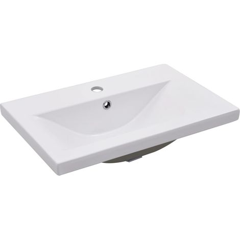 Lavabo da bagno in ceramica da incasso 61cm bianco 020002643