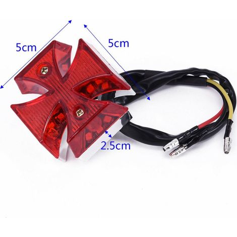 Feu arrière universel à LED pour moto tout-terrain, feu stop et plaque d'immatriculation. (1/4)