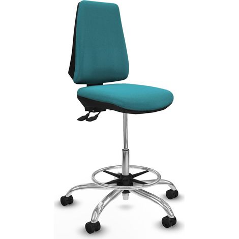 Taburete Elche AS bali turquesa base cromada ruedas 65mm nailon