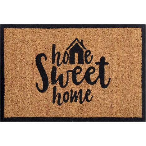 Lot de 10 Paillassons en Fibre de Coco 60 x 40 cm Tapis d'Entrée Extérieur Abrité Antidérapant - PANGIVO