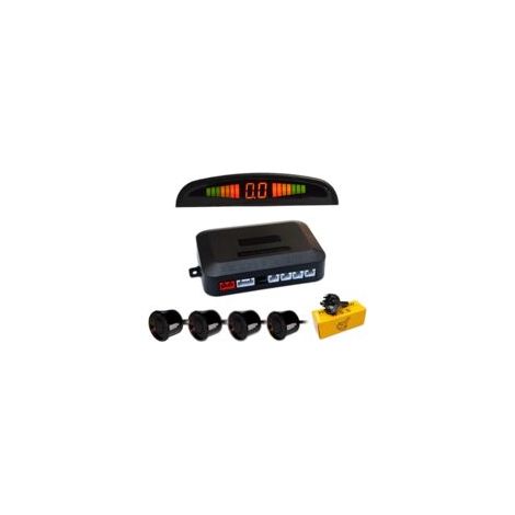 Radars de recul pour Voiture, 4 capteurs universels capteur de recul Voiture avec Affichage Couleur LED, kit Alarme Audio de recul (Noir) (1/5)