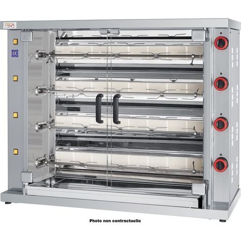 Rôtissoire gaz infrarouge - 36 poulets - 6 broches - 40 000 Kcal/h - DESIN 6 - FECA (1/2)