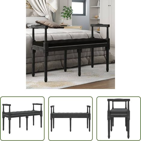 vidaXL Banc Noir 110x40x70 cm Velours (1/5)