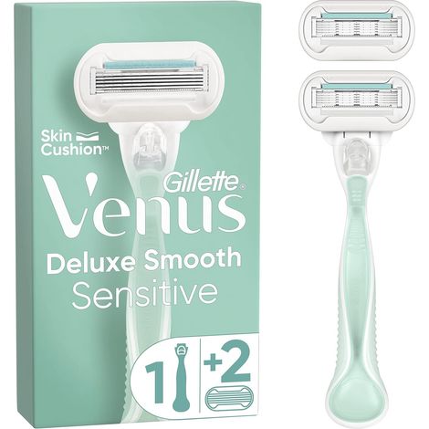 Deluxe Smooth Sensitive, Pour Femme, 1 Manche, 2 Recharges De Lames, À 5 Lames (1/5)