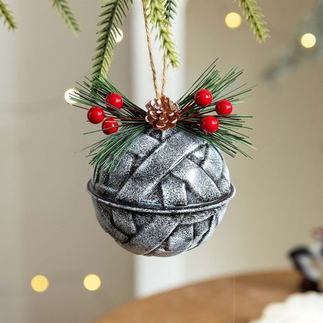 Cloche De Noël En Fer Forgé - Revêtement Anti-Rouille - Pour Arbre De Noël Et Décoration Festive - Lot De 6 (1/5)