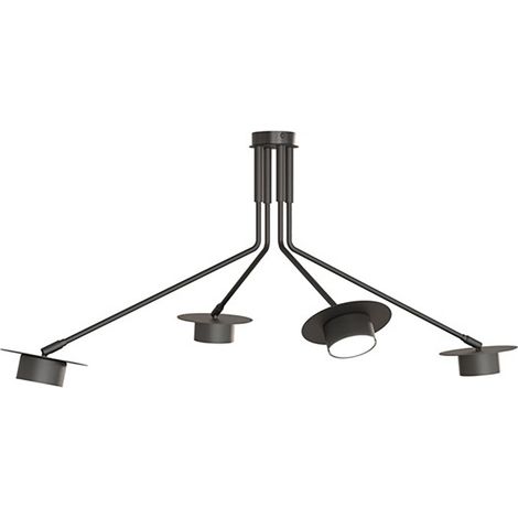 Plafoniera Minimal Cerere Acciaio Nero 4 Luci Gx53 Ip20 (1/5)