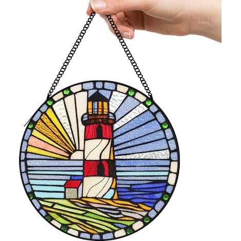 20 cm Attrape-soleil vitrail fleurs oiseaux abeille suspendu, décoration intérieure, cadeau femme (1/5)