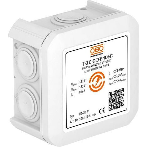 OBO Bettermann Scaricatore combinato per telecomunicazioni 180V plastica bianco, 5081698