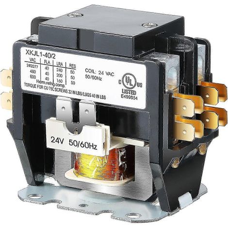 Contacteur de moteur de climatiseur Carrier, relais de remplacement bipolaire 24 V CA 40 A, compatible avec PC240A, climatiseurs, pompes à chaleur 2025 2P 40 A 24 V (1/5)