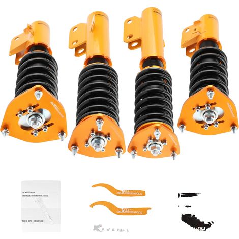 Kit de suspension coilover, Acier haute résistance, Hauteur réglable de 1 à 2 pouces, Compatibilité avec Subaru Impreza WRX (1992-2000), Stabilité améliorée, 30 niveaux de réglage de l'amortissement (1/5)