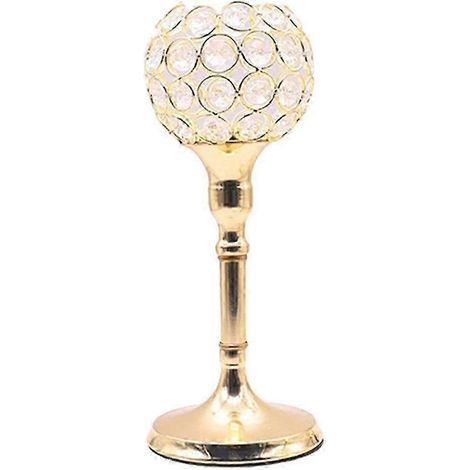 Bougeoirs en cristal, centres de table ornementaux - à utiliser avec des bougeoirs, des bougies chauffe-plat, des bougies votives et des bougies sans flamme - Décoration de mariage et d'intérieur-Roun