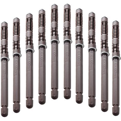 Set di 10 staffe invisibili e resistenti in legno per mensole flottanti, complete di viti - Per ferramenta regolabile - Per mensole (diametro 10 x 100 mm) (1/5)