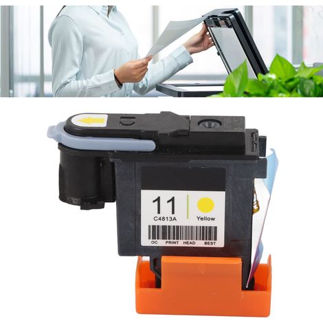 Tête d'impression de remplacement pour imprimantes HP 11, HP Designjet 100/110/111/500/510/800/813/850, jaune. (1/5)