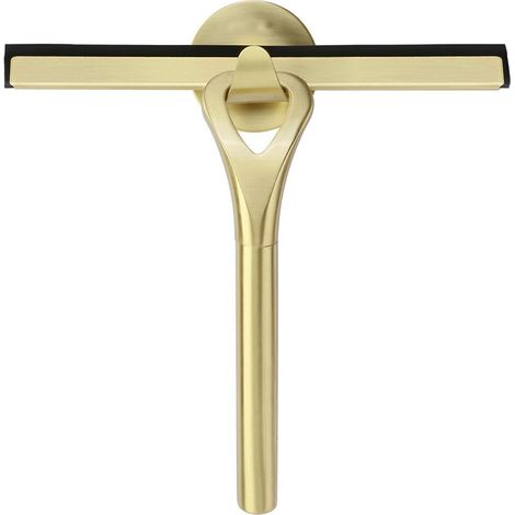 Duschkabinenabzieher,  Gold Edelstahl Fenster Squeegee Duschabzieher mit Halterung Ohne Bohren für Spiegel, Badezimmer, Fenster, Boden, Glas
