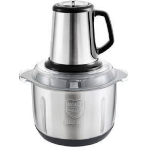 Hachoir électrique universel, bol en acier inoxydable de 3 L, puissance de 300 W, 4 lames, 3 vitesses, fonction pulse, multifonctionnel pour viande et légumes, argent (1/5)