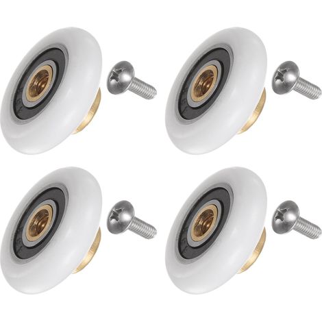 Roulette de Porte de Douche, Pièce de Rechange de 23 mm de Diamètre pour Porte en Verre de Salle de Bain, Roulette de Porte de Douche Coulissante (1 Ensemble de 4 Pièces) (1/5)