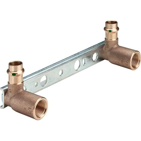 Viega Profipress Sanpress-Unidad de montaje, d 15mm, Rp 1/2, L 45 Bronce rojo o bronce de silicio, acero cincado Modelo 2221, 124502
