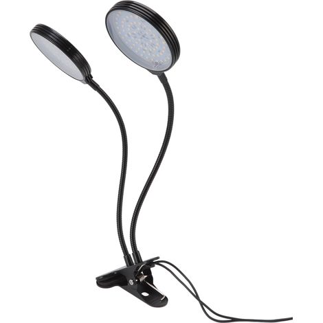 30-W-LED-Pflanzenlampe mit zwei Lampenköpfen, USB-Anschluss, Vollspektrum ähnlich dem Sonnenlicht, Pflanzenlampe mit Klemme (1/5)