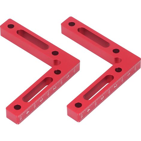 2 pcs équerre d'assemblage 90° calibre en L en alliage d'aluminium outil menuisier bricolage angles droits (1/5)
