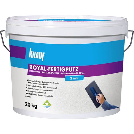 Knauf Royal-Fertigputz 20 kg 2,0 mm Körnung, schneeweiß Putze