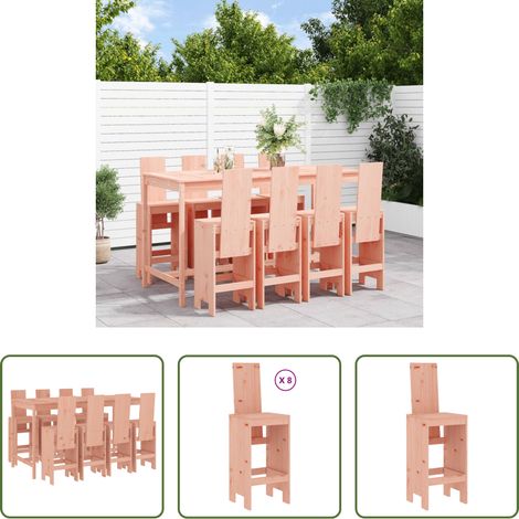 Holzbar -  9-tlg. Gartenbar-Set Massivholz Douglasie (1/5)