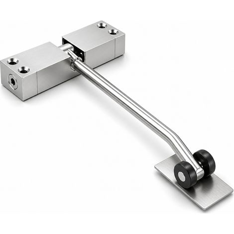 Ferme porte hydraulique automatique inox argent pour porte coupe feu (1/5)