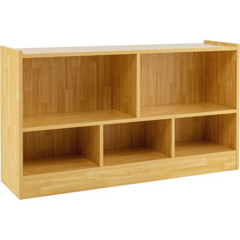 Libreria a 5 cubi per bambini e organizer giocattoli, Scaffale legno con 5 scompartimenti per stanza Noce (1/5)